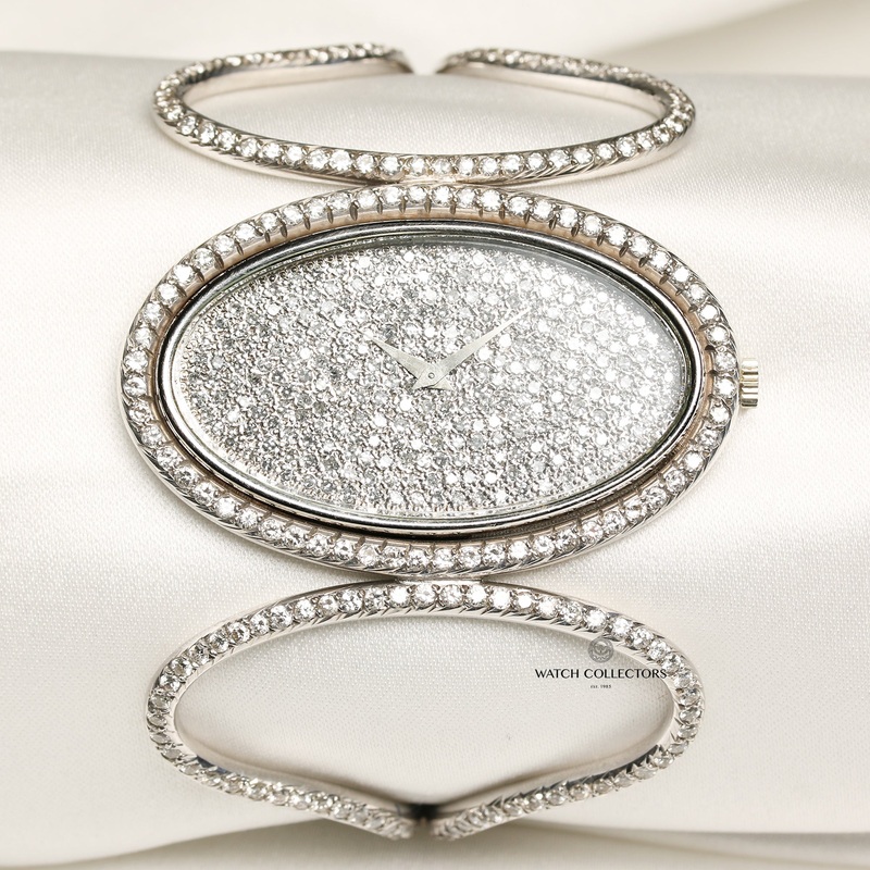 Montre Royale Pave Diamond Dial, Bezel & Bracelet Jewellery Wristwatch 18k White Gold