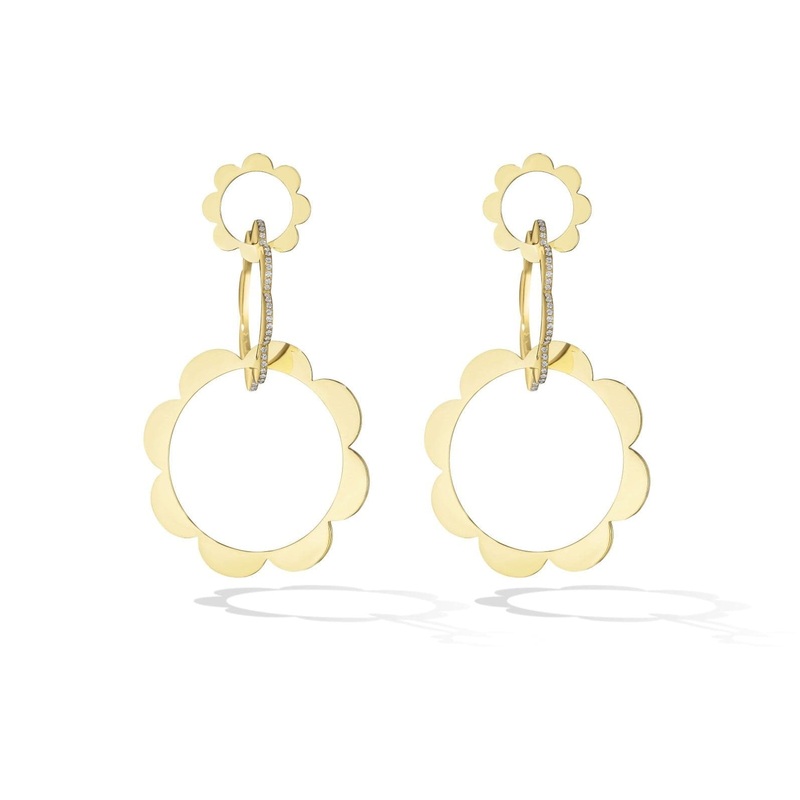 Cadar 18K Yellow Gold Trio Unity Diamond Drop Earrings