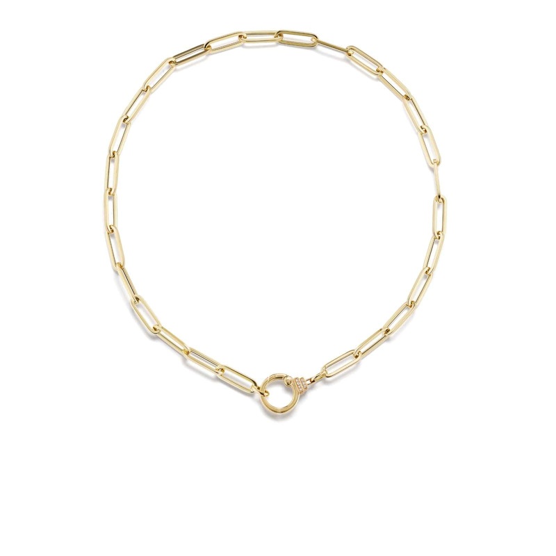 Sorellina 18K Yellow Gold Paperclip Diamond Chain Necklace