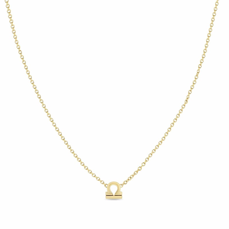 Zoe Chicco 14K Yellow Gold Libra Zodiac Necklace