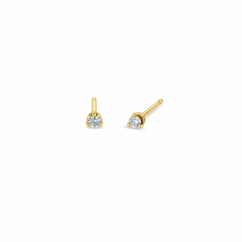 Zoe Chicco 14K Yellow Gold Prong Set Diamond Studs