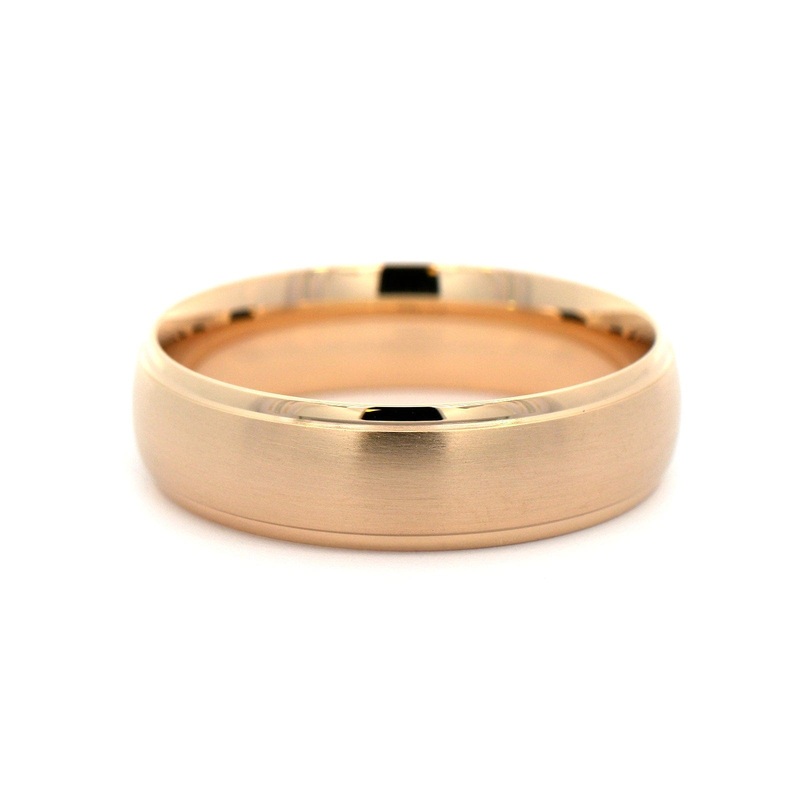14K Yellow Gold Satin and High Polished Band