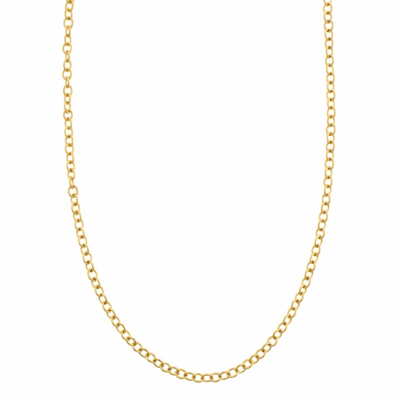 Suzy Landa 18K Yellow Gold 18″ Small Round Link Chain Necklace