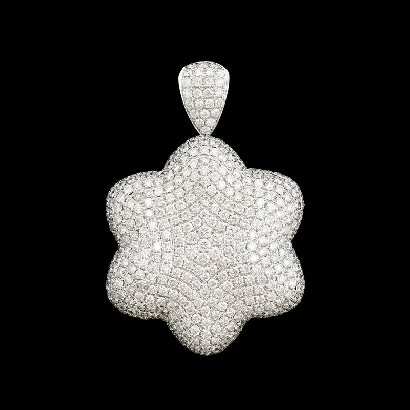 18K White Gold Estate Diamond Pin Pendant