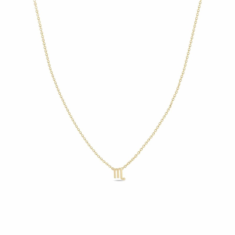 Zoe Chicco 14K Yellow Gold Itty Bitty Scorpio Zodiac Necklace