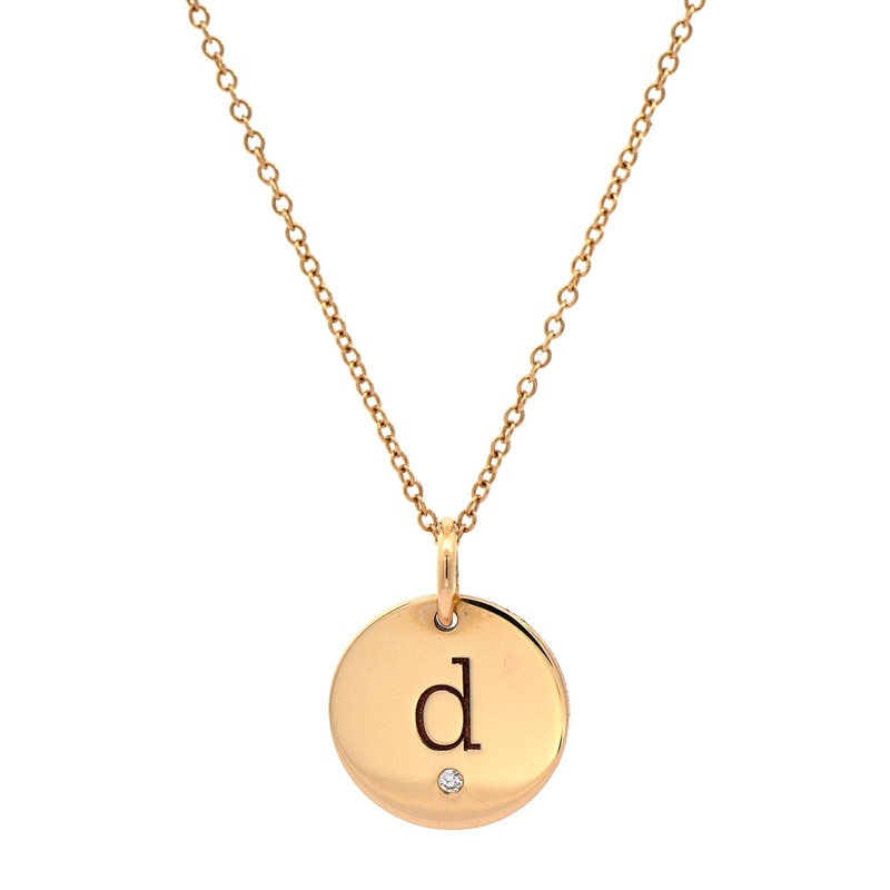 Zoe Chicco 14K Yellow Gold Disc “D” Pendant Necklace