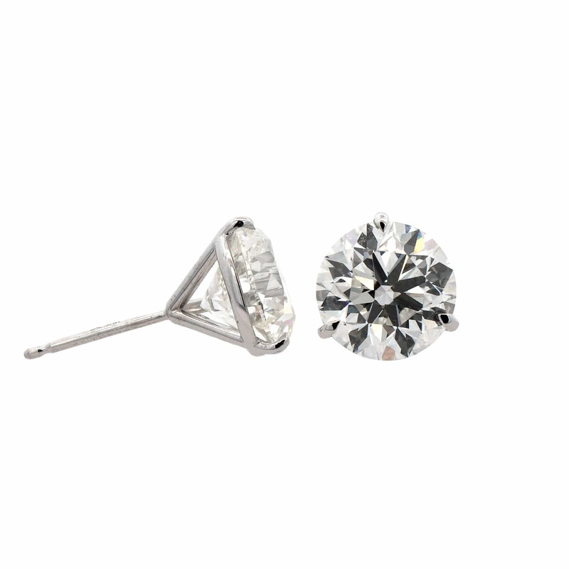 14K White Gold 5.29CTW Diamond Stud Earrings
