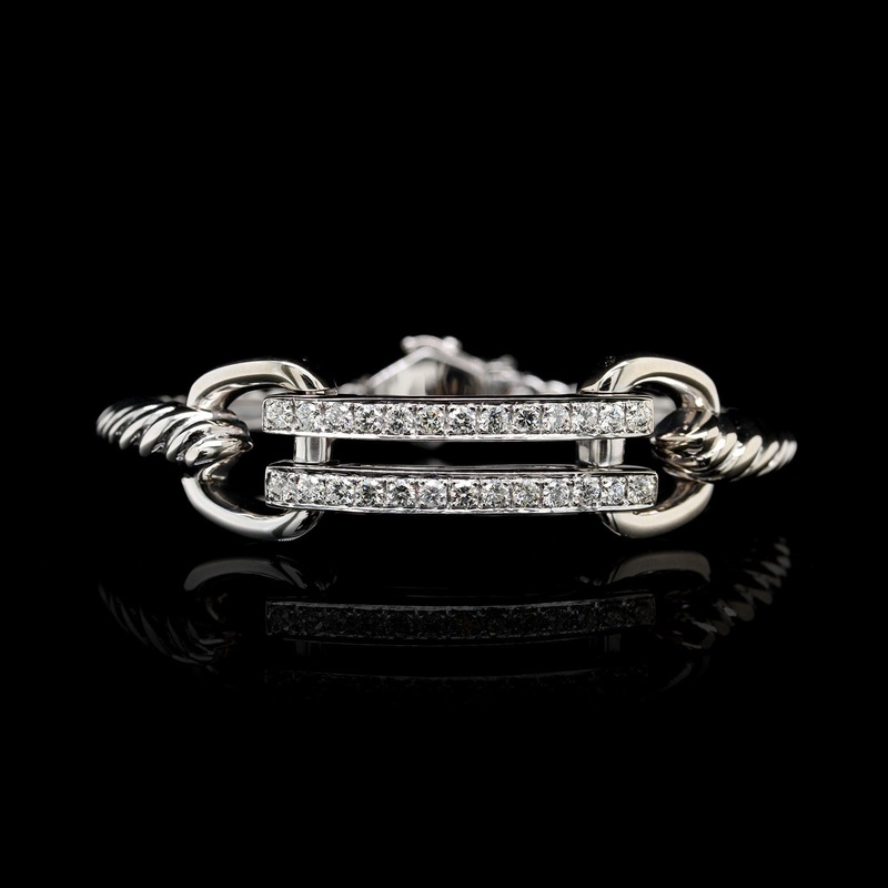 14K White Gold Estate Diamond Bracelet