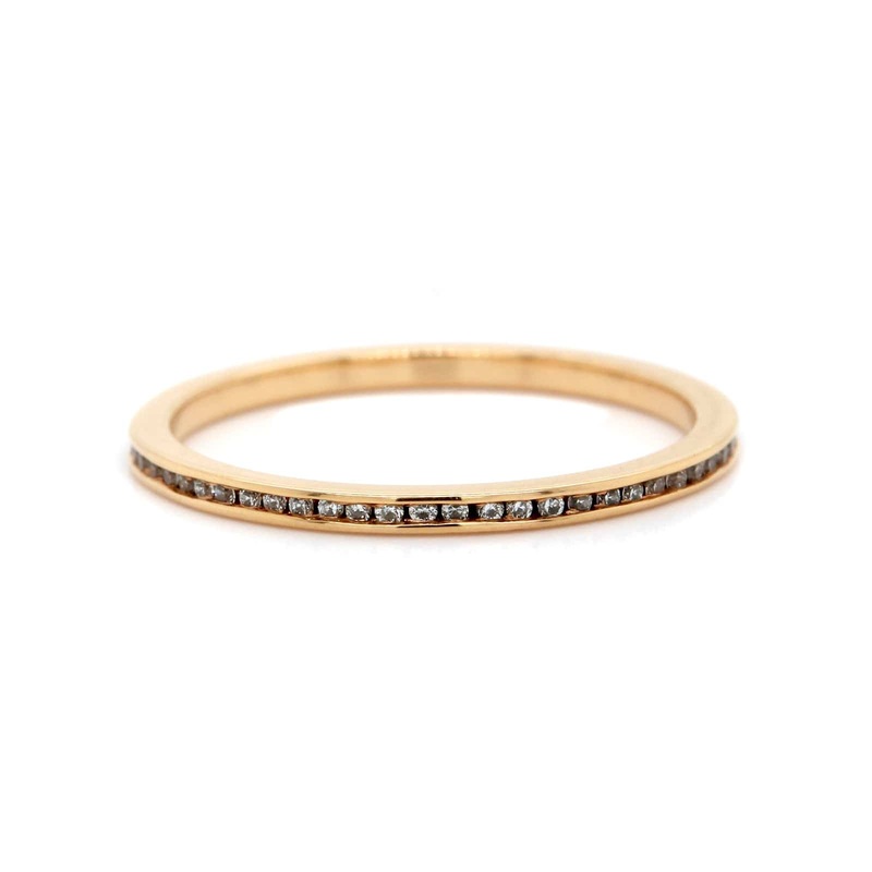 18K Rose Gold Channel Set Diamond Eternity Band