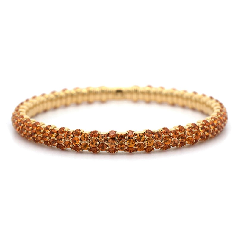 Zydo 18K Yellow Gold Orange Sapphire Stretch Bracelet