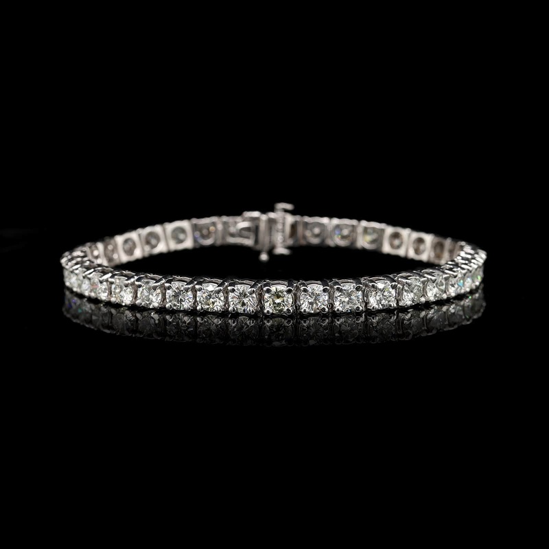 14K White Gold Estate Diamond Tennis Bracelet