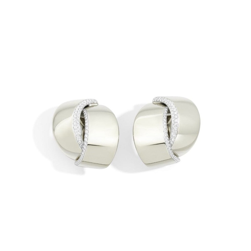 Vhernier 18K White Gold Abbraccio Diamond Earclips