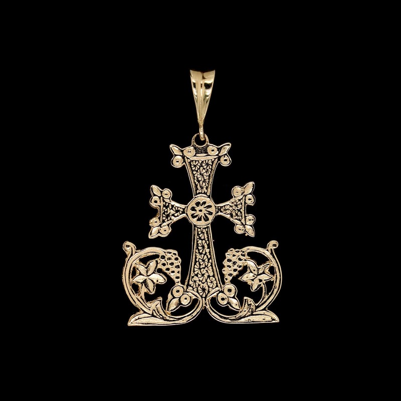 14K Yellow Gold Estate Cross Pendant