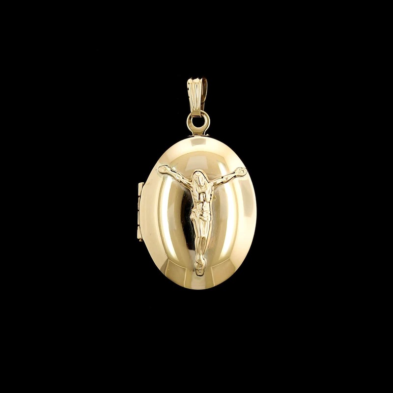 14K Yellow Gold Estate Crucifix Locket