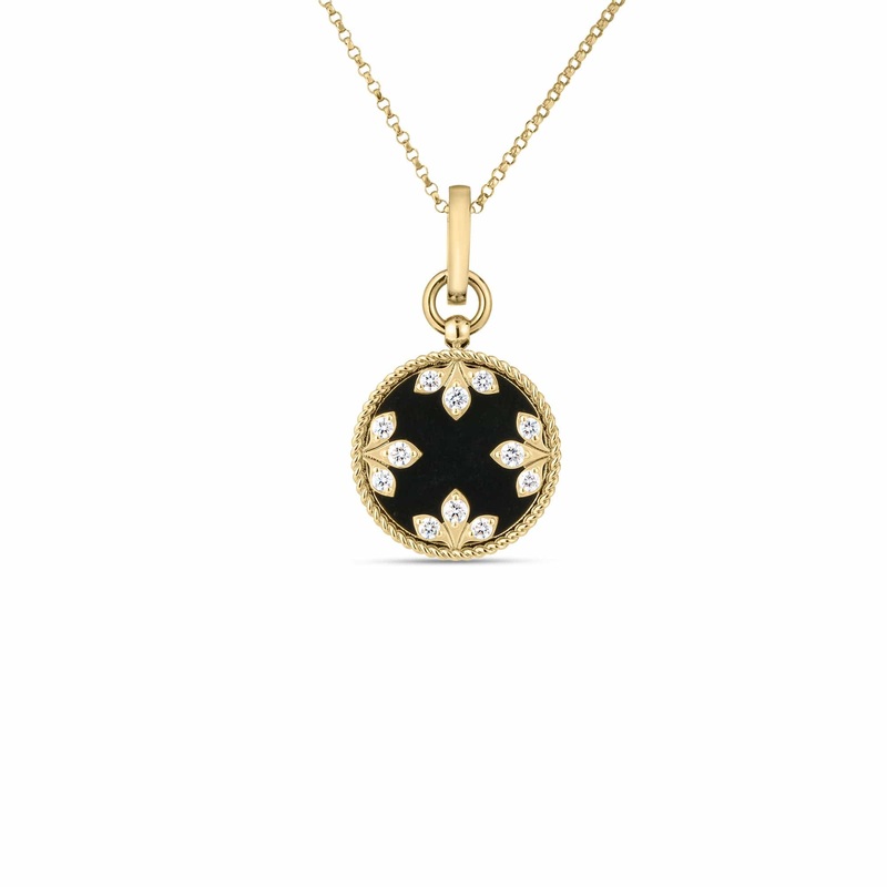Roberto Coin 18K Yellow Gold Venetian Princess Jade and Diamond Necklace