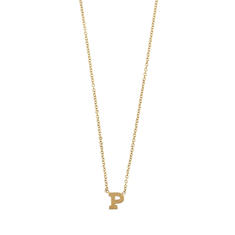Zoe Chicco 14K Yellow Gold Initial P Necklace