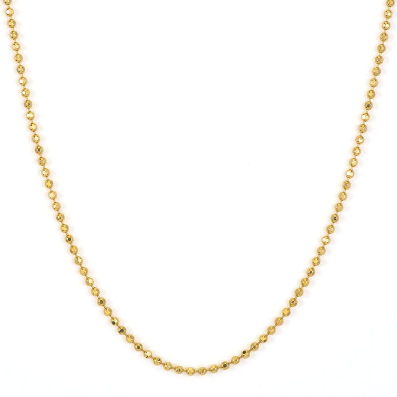 Three Stories 14K Yellow Gold Small Beaded Chain Necklace