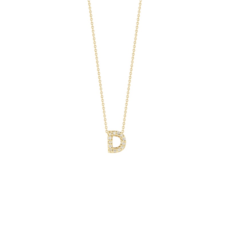 Roberto Coin 18K Yellow Gold Tiny Treasures Diamond Love Letter “D” Necklace