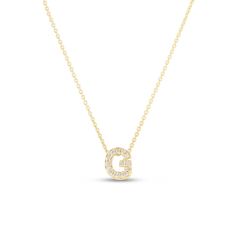 Roberto Coin 18K Yellow Gold Tiny Treasures Diamond Love Letter “G” Necklace