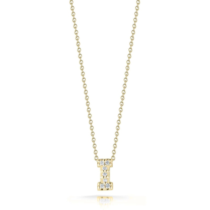 Roberto Coin 18K Yellow Gold Tiny Treasures Diamond Love Letter “I” Necklace