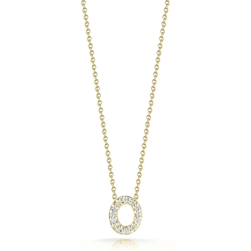 Roberto Coin 18K Yellow Gold Tiny Treasures Diamond Love Letter “O” Necklace