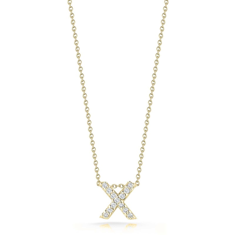 Roberto Coin 18K Yellow Gold Tiny Treasures Diamond Love Letter “X” Necklace