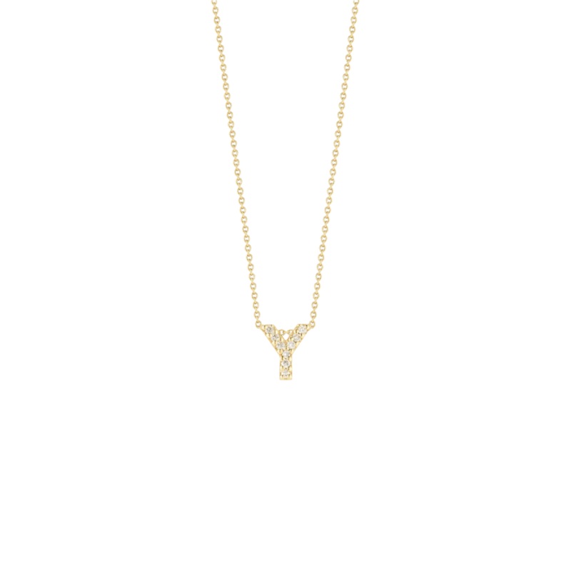 Roberto Coin 18K Yellow Gold Tiny Treasures Diamond Love Letter “Y” Necklace