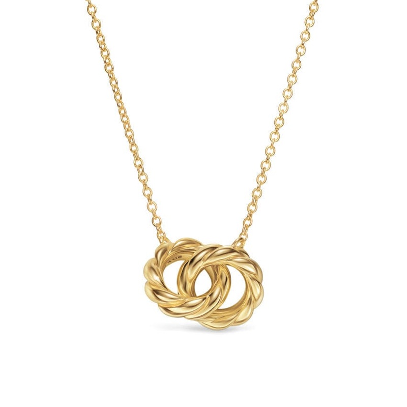 Sculpted Cable Chain Necklace 18K Yellow Gold, 9mm