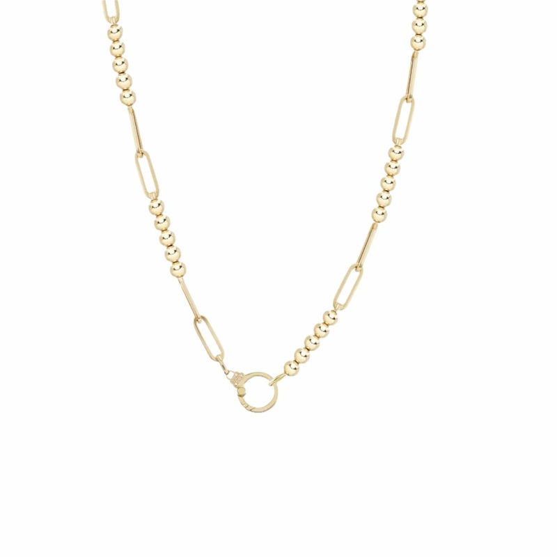 Sorellina 18K Yellow Gold 17″ Diamond Beaded Chain Necklace