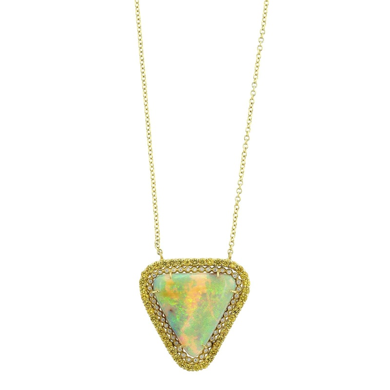 Suzy Landa 18K Yellow Gold Opal, Sapphire, and Diamond Necklace
