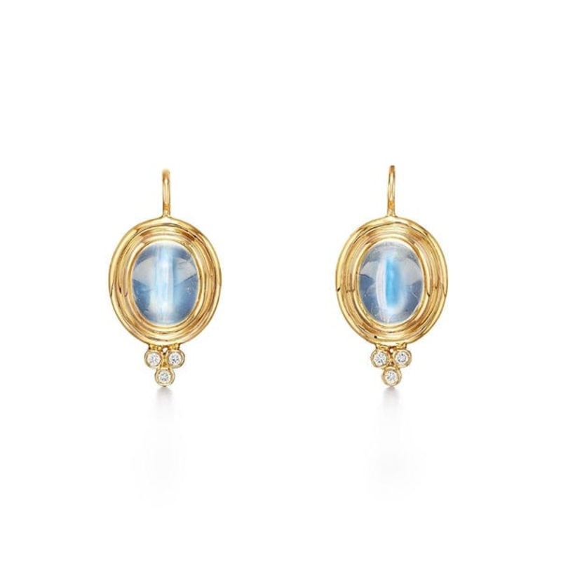 Temple St. Clair 18K Yellow Gold Blue Moonstone Drop Earrings