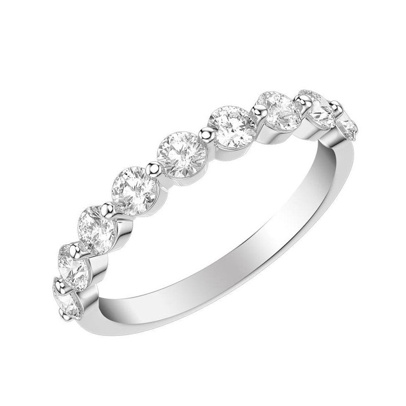 Platinum Single Prong Diamond Band