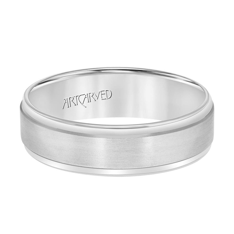 14K White Gold Satin Band