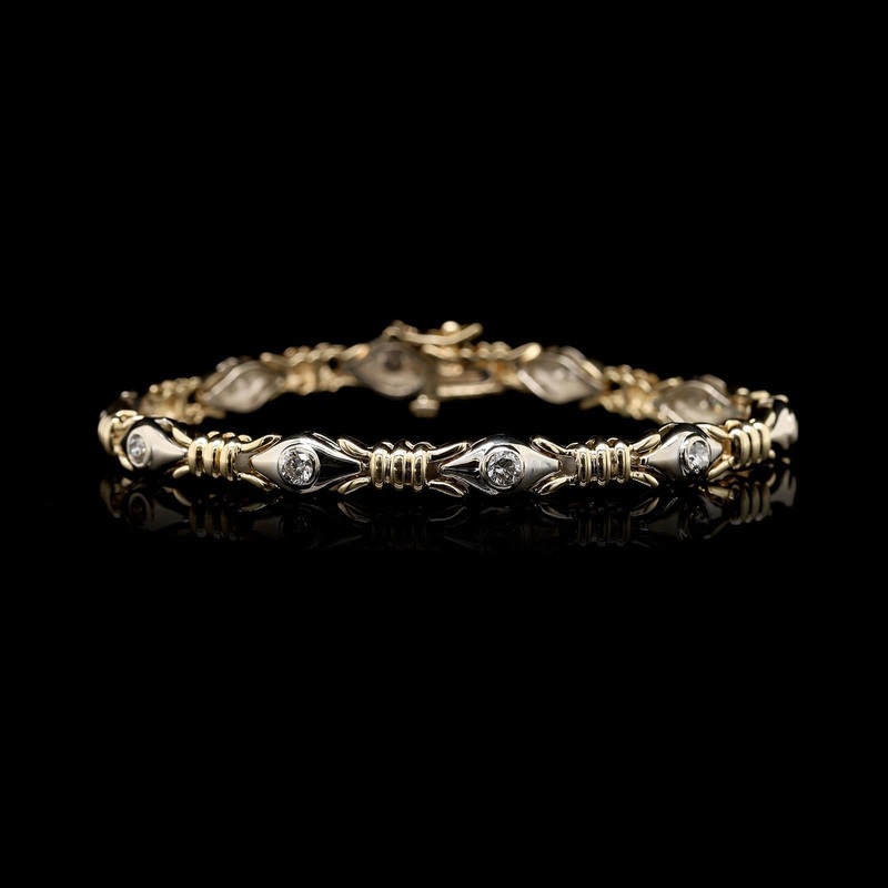 14K Two-tone Estate Diamond Bracelet