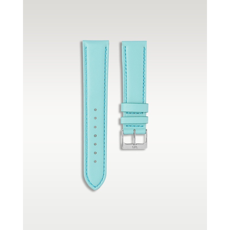 Handmade Italian Leather Strap in Sky Blue
