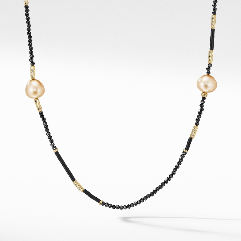 Tweejoux Black Spinel Black Onyx and Pearl Necklace