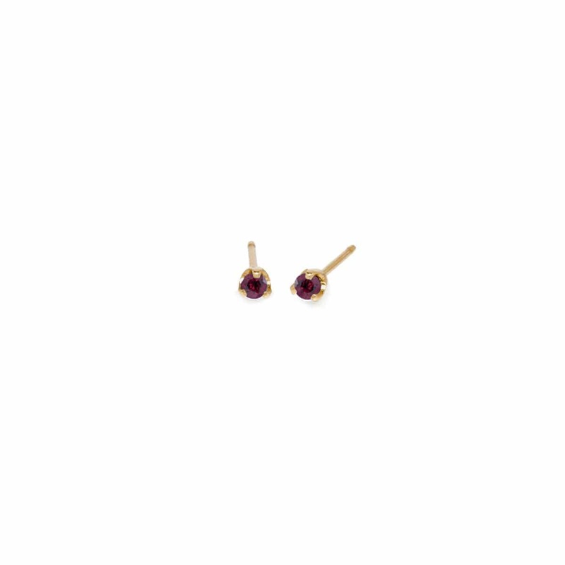 Zoe Chicco 14K Yellow Gold Garnet Stud Earrings