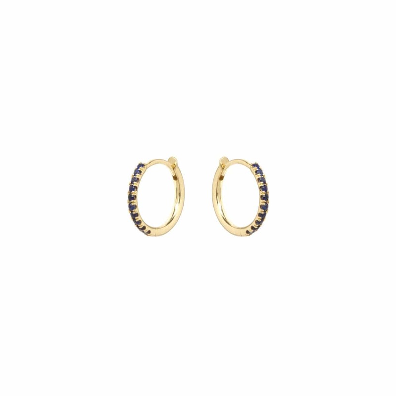 Zoe Chicco 14K Yellow Gold Sapphire Huggie Earrings