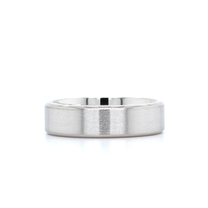 14K White Gold Brushed Finish Band