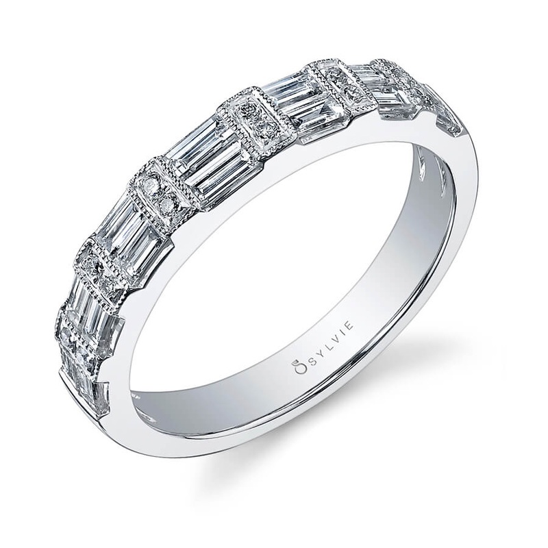 18K White Gold Baguette Diamond Band