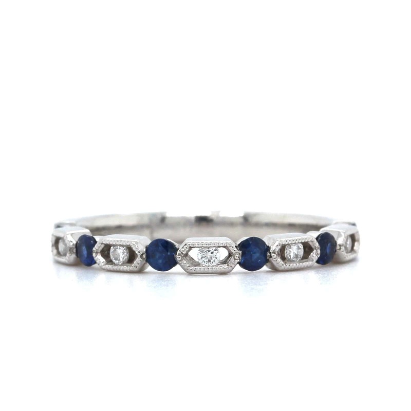 Platinum Sapphire and Diamond Band
