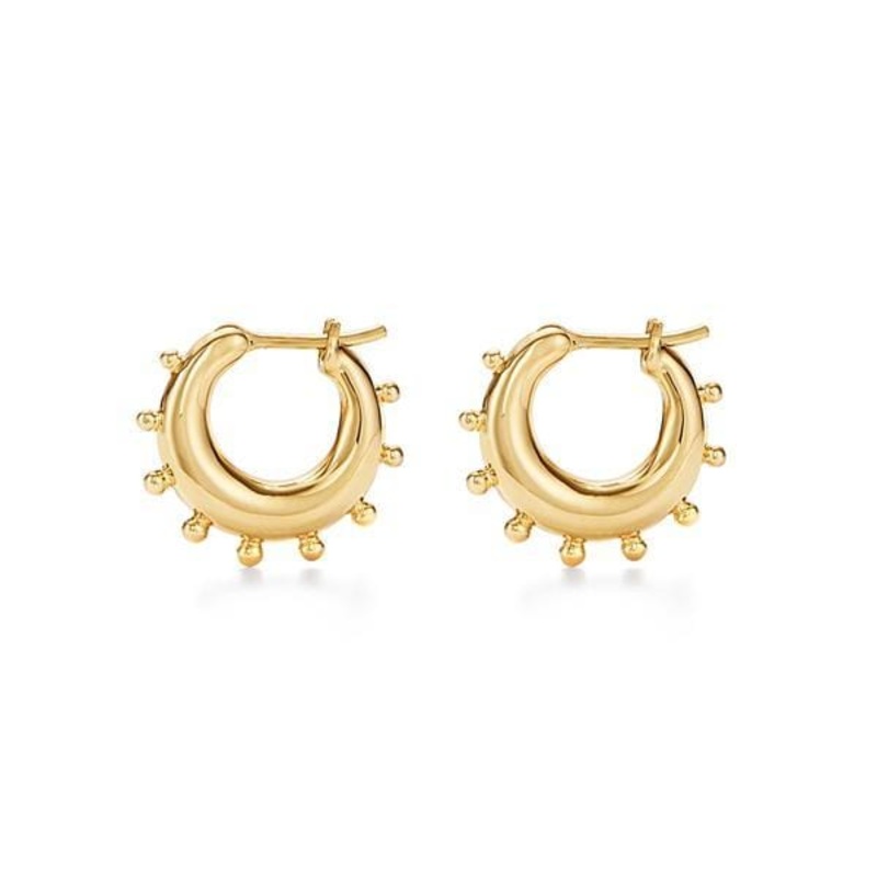 Temple St. Clair 18K Yellow Gold Yoga Huggie Earrings