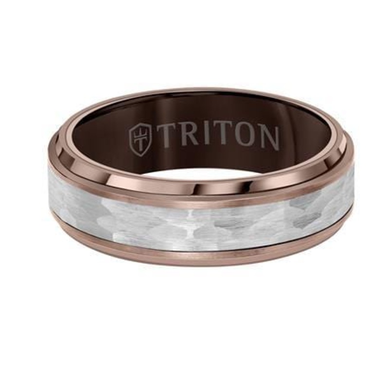 Tungsten Brown and Gray Hammered Band