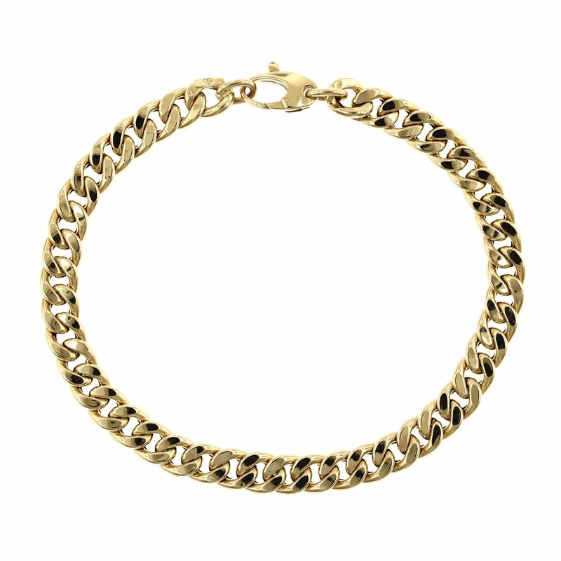 14K Yellow Gold Curb Chain Bracelet