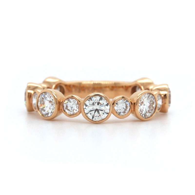 18K Rose Gold Bezel Set Diamond Band