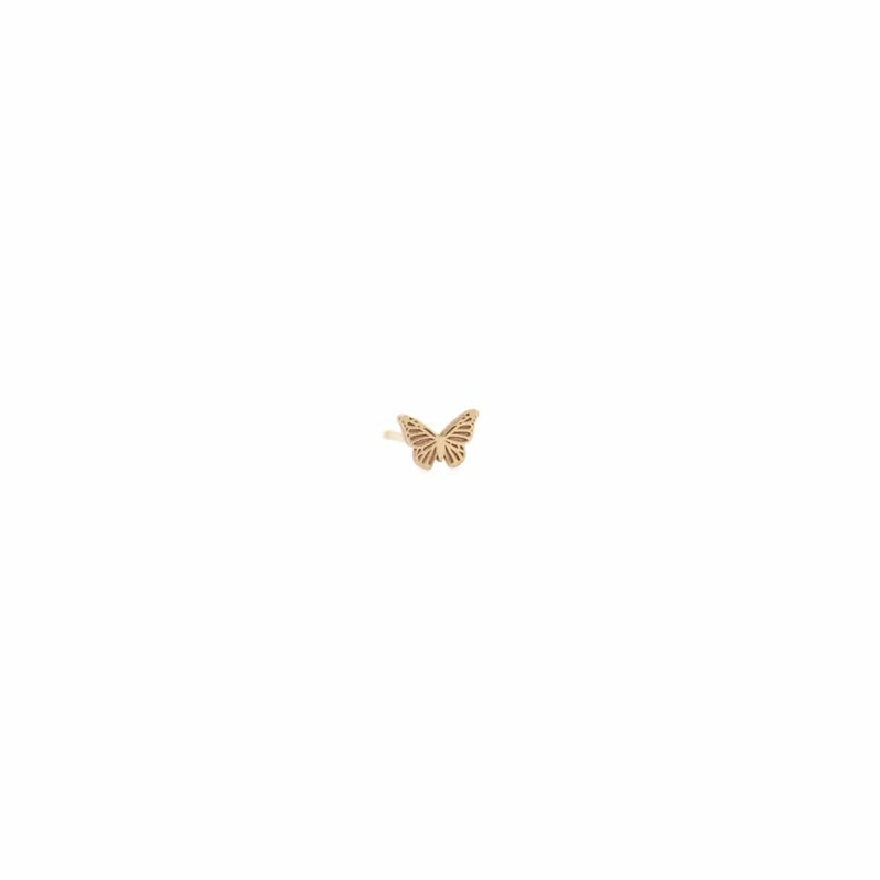 Zoe Chicco 14K Yellow Gold Butterfly Stud Earring