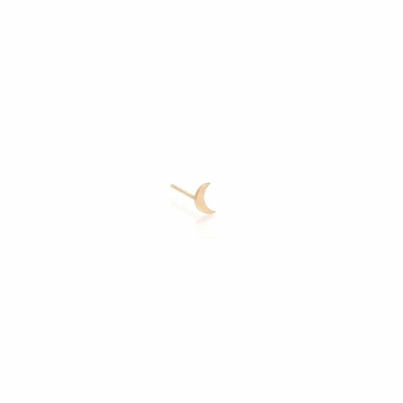 Zoe Chicco 14K Yellow Gold Crescent Moon Stud Earring