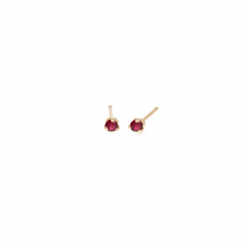 Zoe Chicco 14K Yellow Gold Ruby Stud Earrings