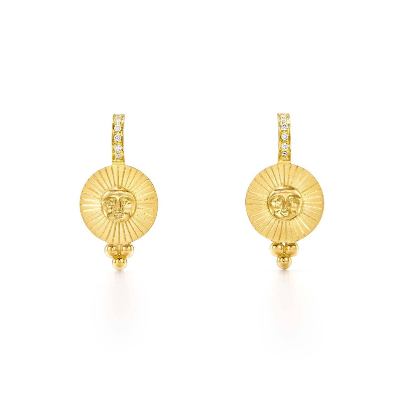 Temple St. Clair 18K Yellow Gold Sole Sun Dangle Earrings