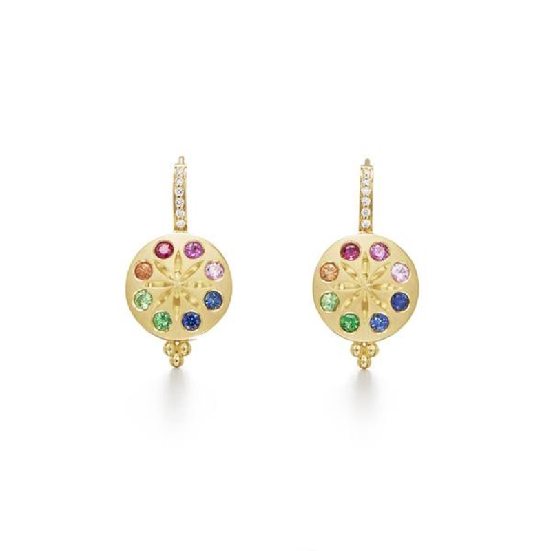 Temple St. Clair 18K Yellow Multi Stone Dangle Earrings